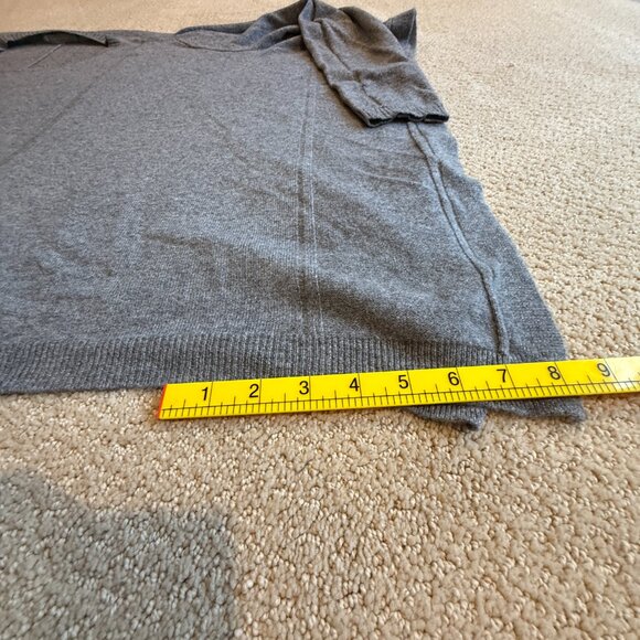 InCashmere 100% cashmere Crewneck Sweater Topper Grey Pointell LARGE Oversize - Picture 10 of 12